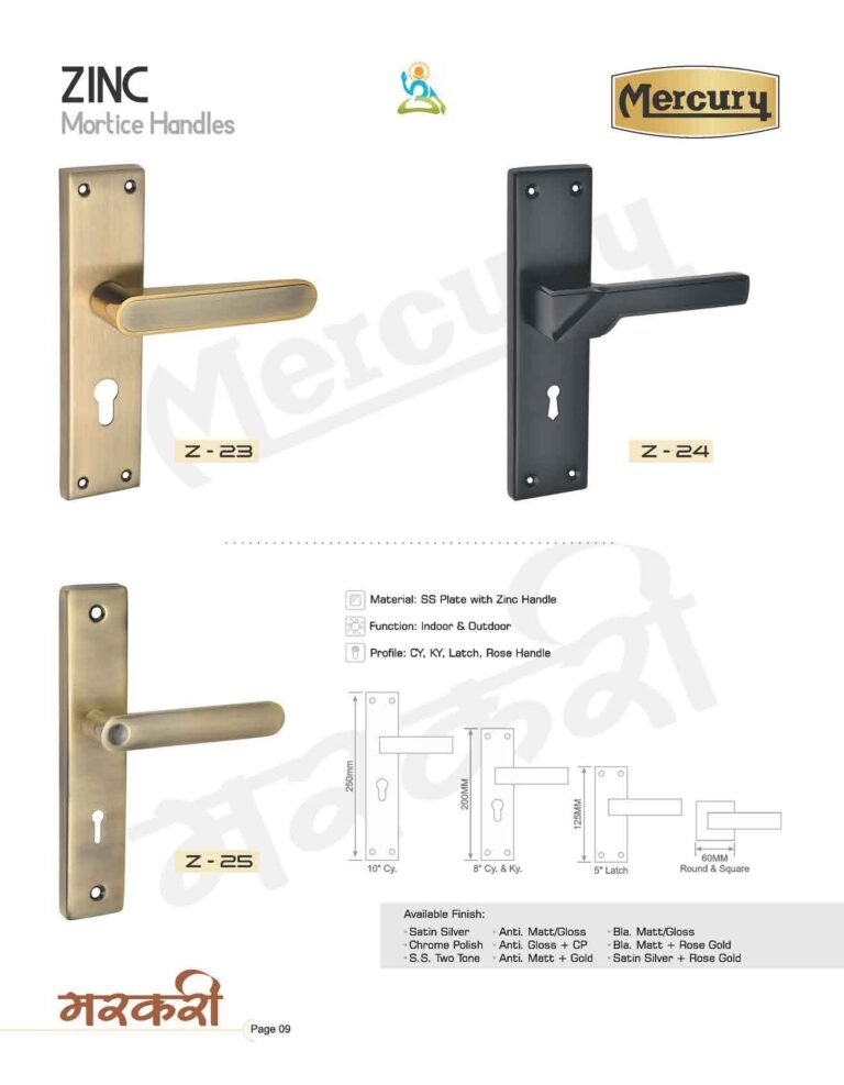 Zinc Mortice Handles