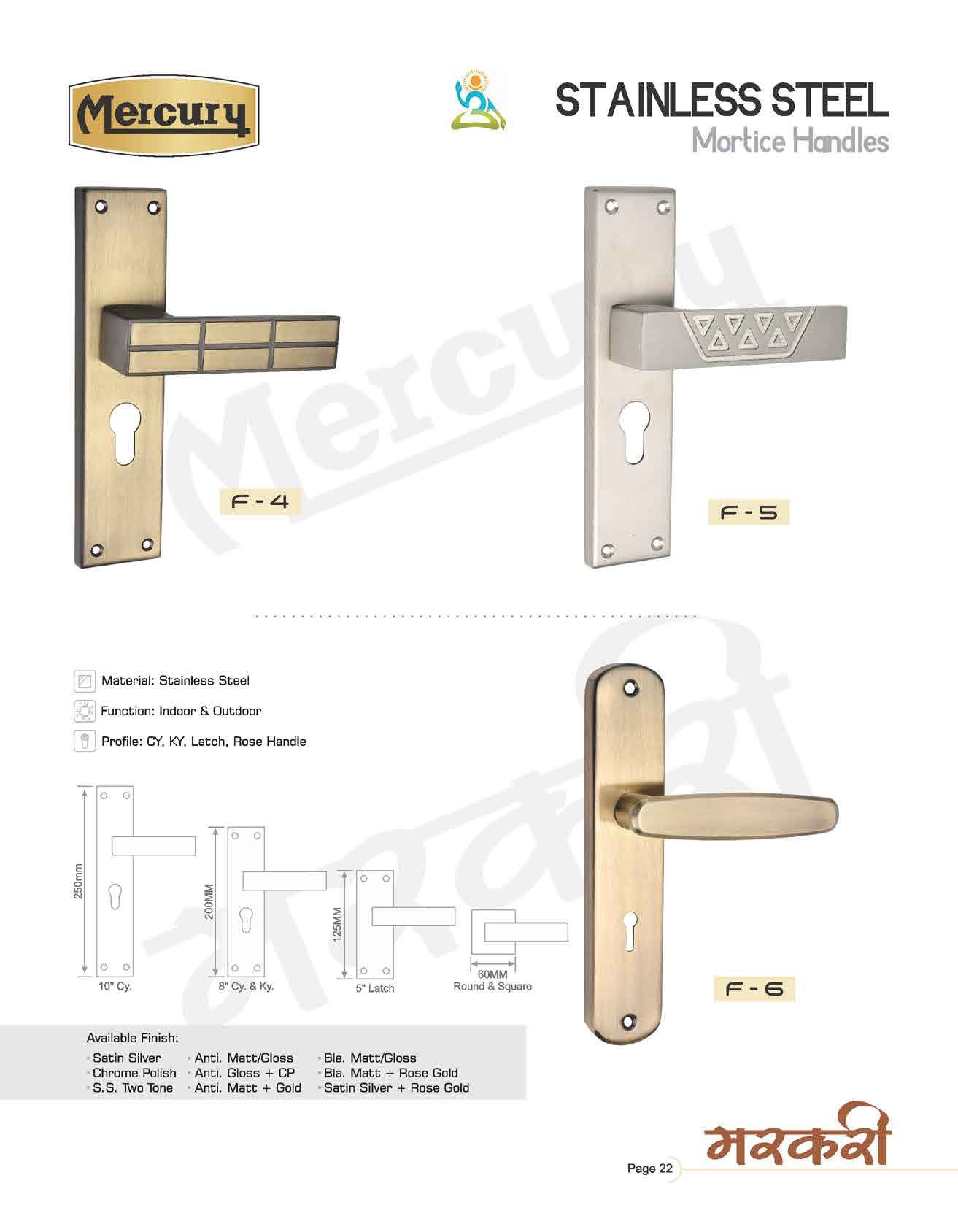 F-5 SS Mortice Handle