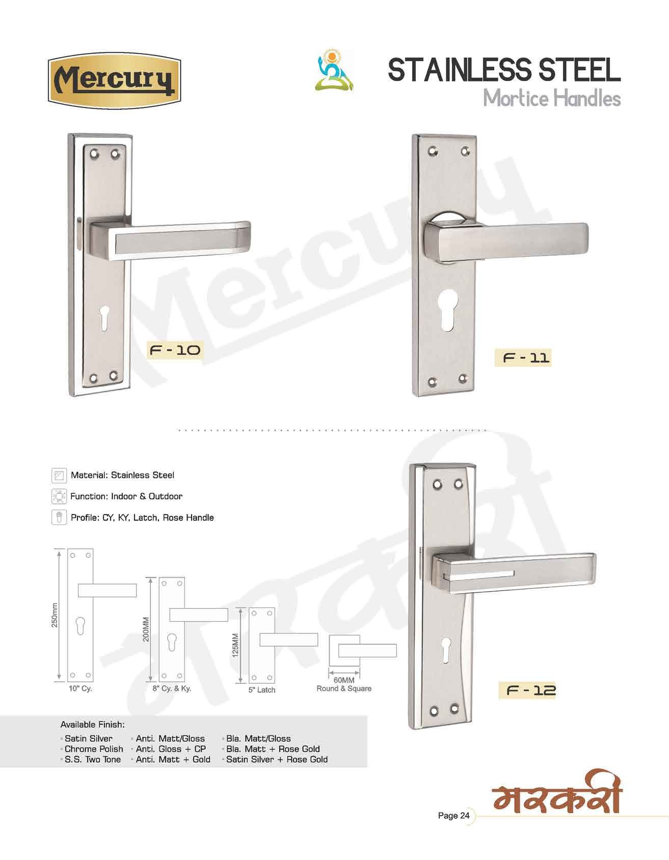 F-11 SS Mortice Handle