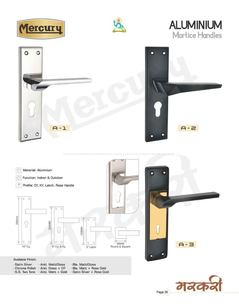 Aluminium Mortice Handles